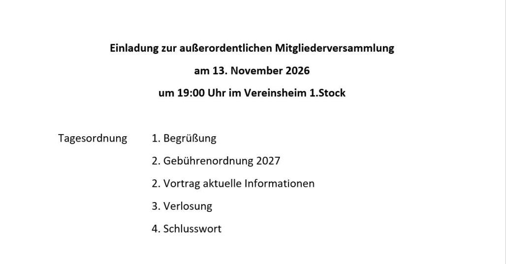 ausserordentliche mitgliederversammlung