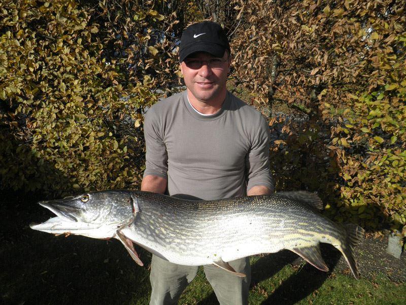 fing diesen kapitalen Hecht - 24 Pfund, 121 cm